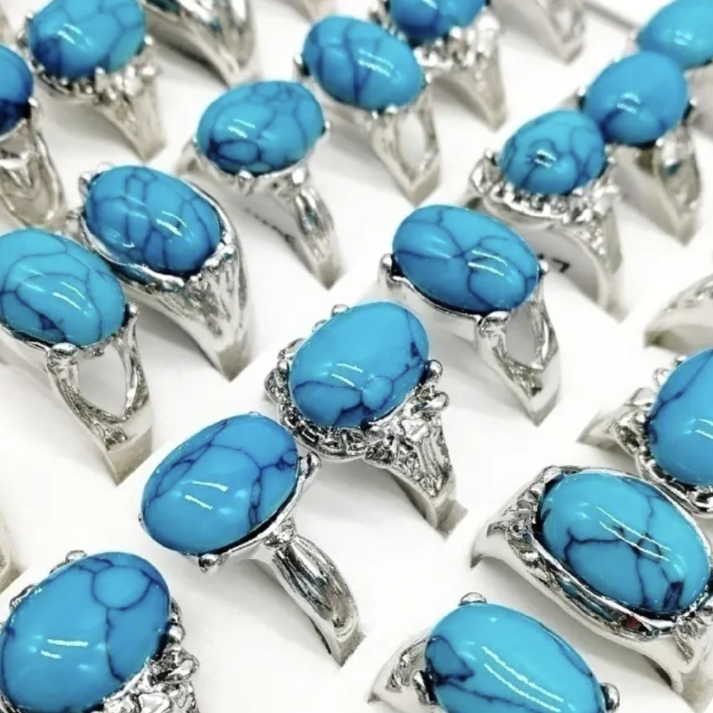 Couture 💎 Turquoise Gemstone 925 Silver Glamour Ring